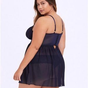 TORRID  sexy Mesh and lace harness underwire babydoll lingerie  size 1X NWOT